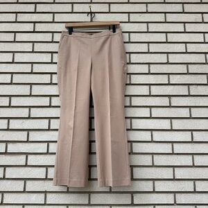 Eileen Fisher Organic Cotton Straight Leg Trousers Khaki Beige Quiet Luxury 8